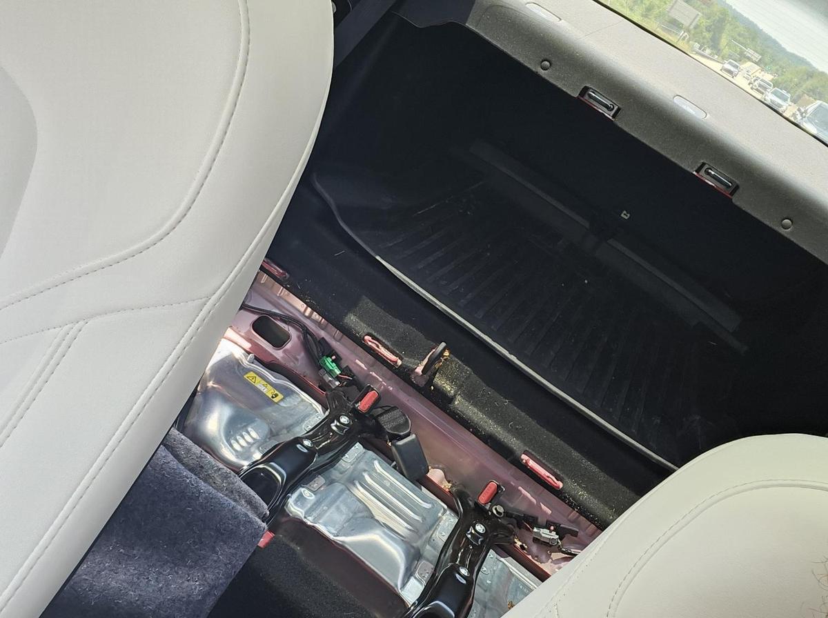 Tesla Model 3 rear interior with seats removed