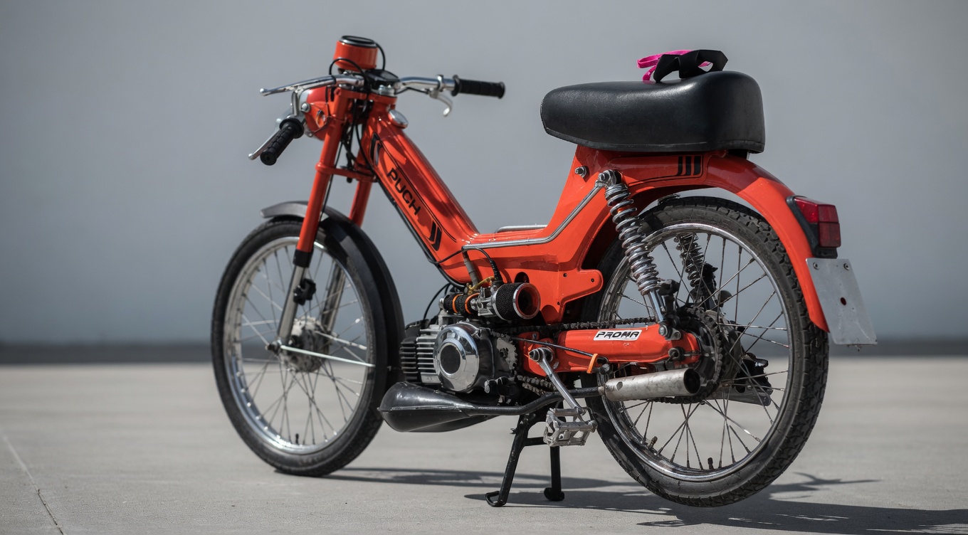 Puch Maxi three-quarter view — different angle from hero still